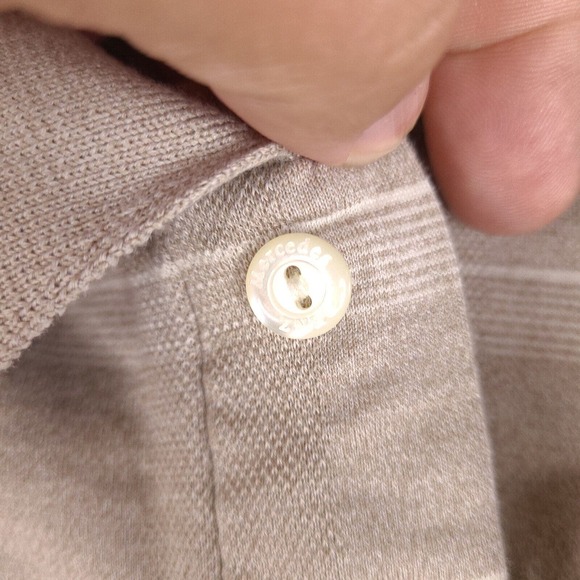 Mercedes Benz Polo Shirt Mens Large Brown Striped Short Sleeve Egyptian Cotton - Picture 6 of 16